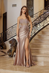 Nox Anabel R1811 Shiny Satin Sweetheart Neck Strapless Gown