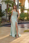 Nox Anabel R1811 Shiny Satin Sweetheart Neck Strapless Gown