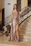 Nox Anabel R1811 Shiny Satin Sweetheart Neck Strapless Gown