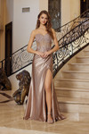 Nox Anabel R1811 Shiny Satin Sweetheart Neck Strapless Gown