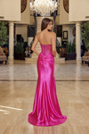 Nox Anabel R1812 Shiny Satin Beaded V-neck Strapless Gown