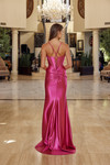 Nox Anabel R1813 Shiny Satin V-neck Spaghetti Straps Gown