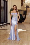 Nox Anabel R1814 Shiny Satin Sweetheart Off Shoulder Gown