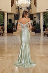 Nox Anabel R1814 Shiny Satin Sweetheart Off Shoulder Gown