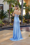 Nox Anabel R1816 Shiny Satin Scoop Neck Strapless Prom Gown