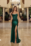 Nox Anabel R1818 Scoop Pleated Neck Strapless Prom Gown