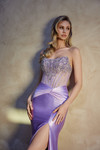 Nox Anabel R1820 Embellished Scoop Neck Strapless Prom Gown