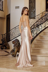 Nox Anabel S1721 Shiny Satin Sequin Spaghetti Straps Gown