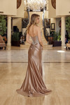 Nox Anabel T1854 Shiny Satin Embellished Strapless Gown