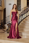 Nox Anabel T1861 Scoop Neck Adorned Strapless Prom Gown