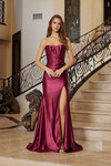 Nox Anabel T1861 Scoop Neck Adorned Strapless Prom Gown