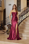 Nox Anabel T1861 Scoop Neck Adorned Strapless Prom Gown