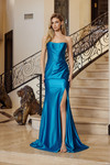 Nox Anabel T1861 Scoop Neck Adorned Strapless Prom Gown