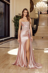 Nox Anabel T1862 Boned Sheer Embroidered Strapless Gown