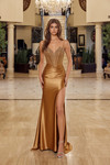 Nox Anabel Y1797 Boned Sheer Sequined Spaghetti Straps Gown