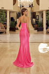 Nox Anabel Y1800 Shiny Satin Beaded V-neck Strapless Gown