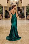 Nox Anabel Y1802 Shiny Satin Beaded Boned Sheer Prom Gown