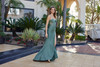 Nox Anabel Y1804 Shiny Stretch Satin Strapless Prom Gown