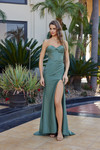 Nox Anabel Y1804 Shiny Stretch Satin Strapless Prom Gown