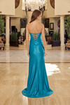 Nox Anabel Y1804 Shiny Stretch Satin Strapless Prom Gown
