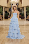 Nox Anabel Y1806 Sequined Layered Strapless Prom Ball Gown