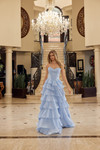 Nox Anabel Y1806 Sequined Layered Strapless Prom Ball Gown
