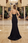Nox Anabel Y1807 Stretch Satin V-Neck Spaghetti Straps Dress