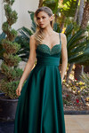 Nox Anabel Y1808 Satin Beaded Spaghetti Straps Prom Dress