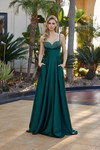 Nox Anabel Y1808 Satin Beaded Spaghetti Straps Prom Dress