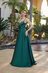 Nox Anabel Y1808 Satin Beaded Spaghetti Straps Prom Dress