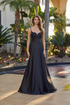 Nox Anabel Y1808 Satin Beaded Spaghetti Straps Prom Dress