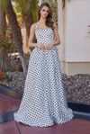 Nox Anabel E1925 Satin Polka Dots Halter Neck Prom Gown