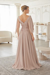 Nox Anabel ME151 Embroidery Chiffon V-neck Long Sleeve Gown