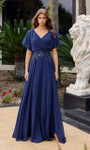 Nox Anabel ME152 Chiffon Embroidery V-Neck Short Sleeve Gown