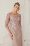 Nox Anabel MH159 Sequined Embroidered Quarter Sleeves Dress