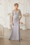 Nox Anabel MH161 Fully Beaded Quarter Sleeves V-neck Gown