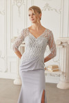 Nox Anabel MH161 Fully Beaded Quarter Sleeves V-neck Gown
