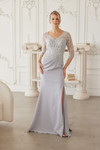 Nox Anabel MH161 Fully Beaded Quarter Sleeves V-neck Gown