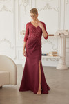 Nox Anabel MH161 Fully Beaded Quarter Sleeves V-neck Gown