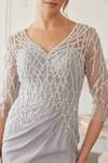 Nox Anabel MH161 Fully Beaded Quarter Sleeves V-neck Gown