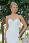 Nox Anabel JE1081 Sweetheart Scarf Overlay Strapless Gown