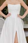 Nox Anabel JE1082 Satin Scoop Neck Strapless Wedding Gown