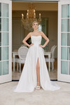 Nox Anabel JE1082 Satin Scoop Neck Strapless Wedding Gown