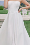 Nox Anabel JW1045 Satin Straight Neck Strapless Wedding Gown