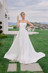 Nox Anabel JW1045 Satin Straight Neck Strapless Wedding Gown