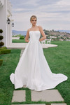 Nox Anabel JW1045 Satin Straight Neck Strapless Wedding Gown