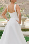 Nox Anabel JW1048 Satin Off Shoulder Sleeves Wedding Gown