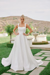 Nox Anabel JW1048 Satin Off Shoulder Sleeves Wedding Gown