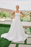 Nox Anabel JW1048 Satin Off Shoulder Sleeves Wedding Gown