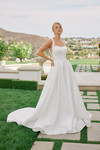 Nox Anabel JW1048 Satin Off Shoulder Sleeves Wedding Gown